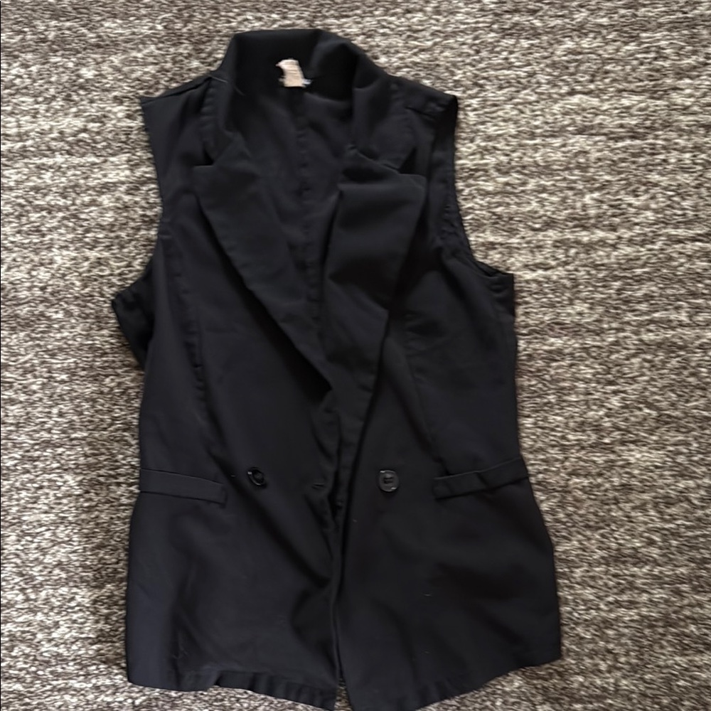 Wet Seal Black Sleeveless Blazer Vest